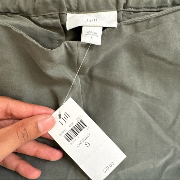 J. Jill Caraway Wide Leg Cropped Pants Size Small Modal Poly Blend Side Zip NWT - Picture 2 of 10